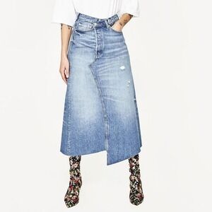 Asymmetrical Denim Skirt